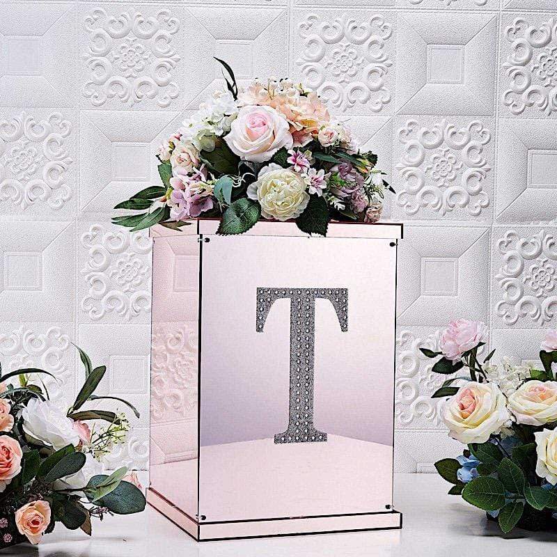 8" tall Letter Self-Adhesive Rhinestones Gem Sticker - Silver