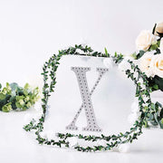 8" tall Letter Self-Adhesive Rhinestones Gem Sticker - Silver