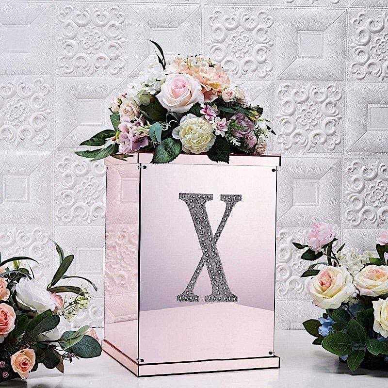 8" tall Letter Self-Adhesive Rhinestones Gem Sticker - Silver