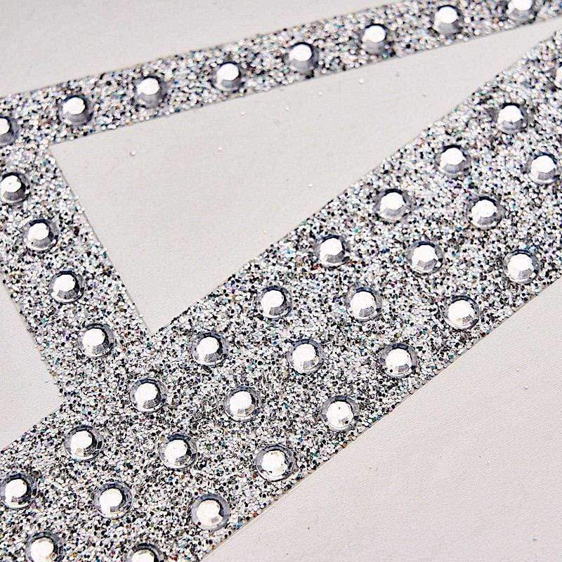 8" tall Letter Self-Adhesive Rhinestones Gem Sticker - Silver