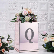 8" tall Letter Self-Adhesive Rhinestones Gem Sticker - Silver