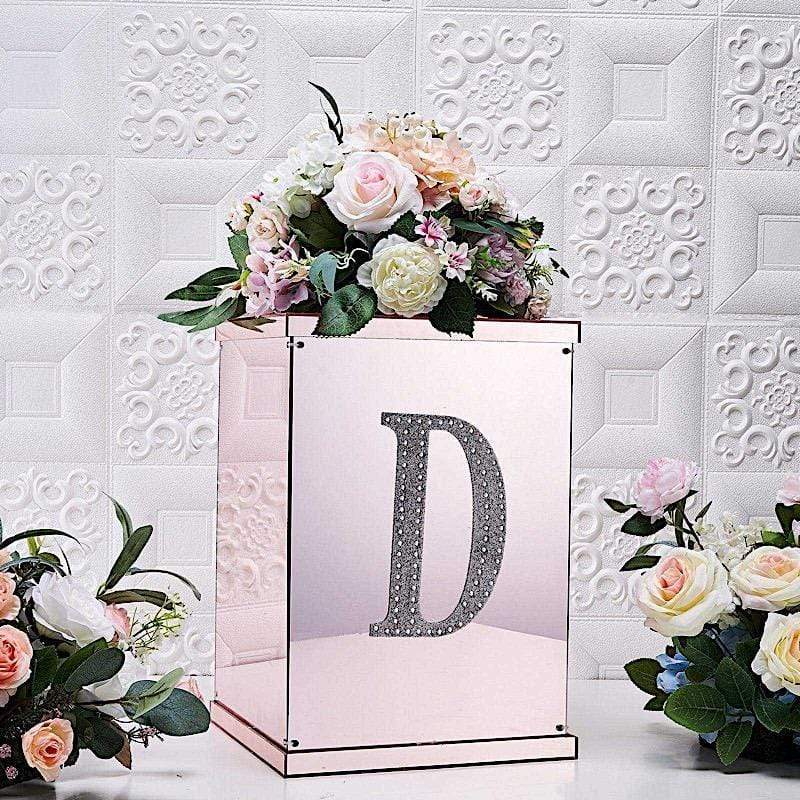 8" tall Letter Self-Adhesive Rhinestones Gem Sticker - Silver