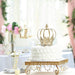 8" tall Metal Royal Crown Fleur-de-lis Cake Topper Centerpiece Decorations - Gold CAKE_CROWN05_8_GOLD