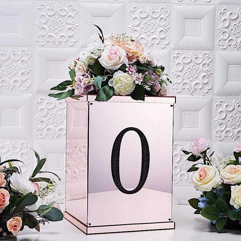 8" tall Number Self-Adhesive Rhinestones Gem Stickers - Black