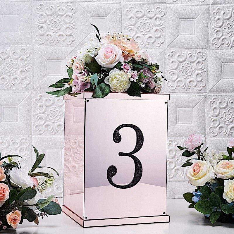 8" tall Number Self-Adhesive Rhinestones Gem Stickers - Black