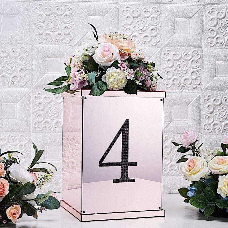 8" tall Number Self-Adhesive Rhinestones Gem Stickers - Black