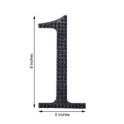8" tall Number Self-Adhesive Rhinestones Gem Stickers - Black