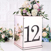 8" tall Number Self-Adhesive Rhinestones Gem Stickers - Black