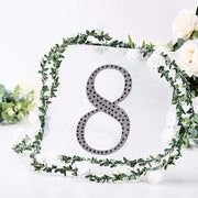 8" tall Number Self-Adhesive Rhinestones Gem Stickers - Black