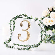 8" tall Number Self-Adhesive Rhinestones Gem Stickers - Gold