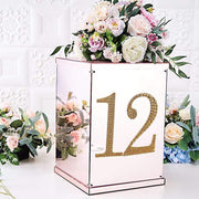 8" tall Number Self-Adhesive Rhinestones Gem Stickers - Gold