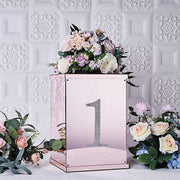 8" tall Number Self-Adhesive Rhinestones Gem Stickers - Silver