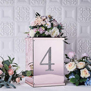 8" tall Number Self-Adhesive Rhinestones Gem Stickers - Silver