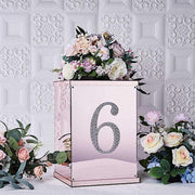 8" tall Number Self-Adhesive Rhinestones Gem Stickers - Silver