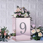 8" tall Number Self-Adhesive Rhinestones Gem Stickers - Silver