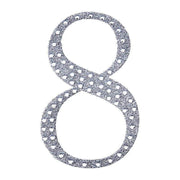 8" tall Number Self-Adhesive Rhinestones Gem Stickers - Silver DIA_NUM_GLIT8_SILV_8