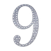 8" tall Number Self-Adhesive Rhinestones Gem Stickers - Silver DIA_NUM_GLIT8_SILV_9