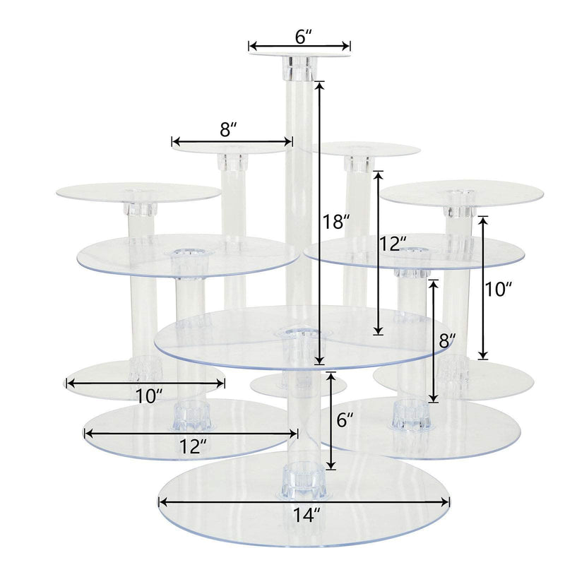 8 Tiers Clear Wedding Acrylic Cupcake CAKE Stand Set CAKE_STND_8T
