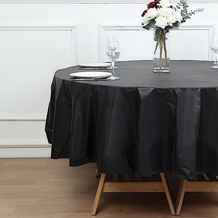 84" Disposable Round Plastic Table Cover Tablecloth