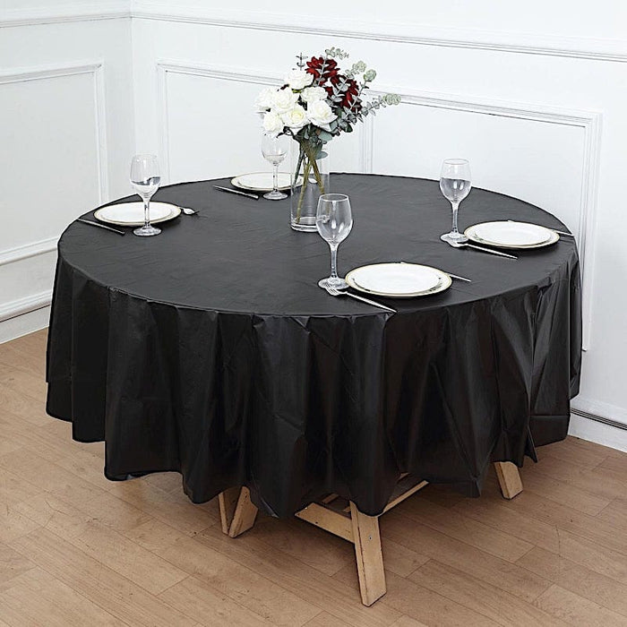 84" Disposable Round Plastic Table Cover Tablecloth
