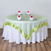 85 inch Satin Edge Embroidered Organza Table Overlay LAY85_EMB_APPL