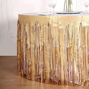 9 ft x 30" Disposable Metallic Foil Fringe Table Skirt