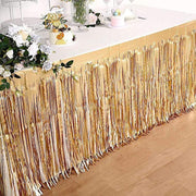 9 ft x 30" Disposable Metallic Foil Fringe Table Skirt