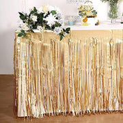 9 ft x 30" Disposable Metallic Foil Fringe Table Skirt