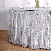9 ft x 30" Disposable Metallic Foil Fringe Table Skirt
