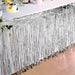 9 ft x 30" Disposable Metallic Foil Fringe Table Skirt - Silver SKT_PVC01_SILV