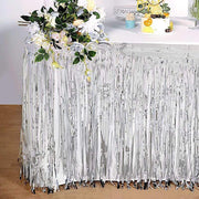 9 ft x 30" Disposable Metallic Foil Fringe Table Skirt