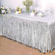 9 ft x 30" Disposable Metallic Foil Fringe Table Skirt