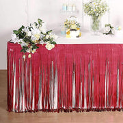 9 ft x 30" Disposable Metallic Foil Fringe Table Skirt