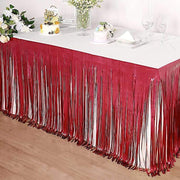 9 ft x 30" Disposable Metallic Foil Fringe Table Skirt