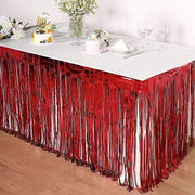9 ft x 30" Disposable Metallic Foil Fringe Table Skirt
