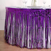9 ft x 30" Disposable Metallic Foil Fringe Table Skirt