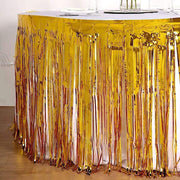 9 ft x 30" Disposable Metallic Foil Fringe Table Skirt