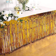 9 ft x 30" Disposable Metallic Foil Fringe Table Skirt