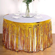 9 ft x 30" Disposable Metallic Foil Fringe Table Skirt