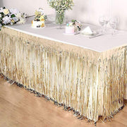 9 ft x 30" Disposable Metallic Foil Fringe Table Skirt
