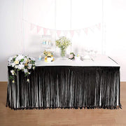 9 ft x 30" Disposable Metallic Foil Fringe Table Skirt