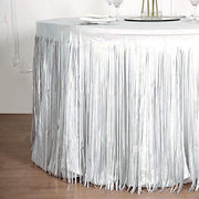 9 ft x 30" Disposable Metallic Foil Fringe Table Skirt