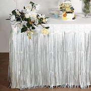 9 ft x 30" Disposable Metallic Foil Fringe Table Skirt