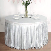 9 ft x 30" Disposable Metallic Foil Fringe Table Skirt