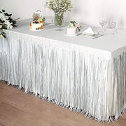 9 ft x 30" Disposable Metallic Foil Fringe Table Skirt