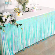 9 ft x 30" Disposable Metallic Foil Fringe Table Skirt