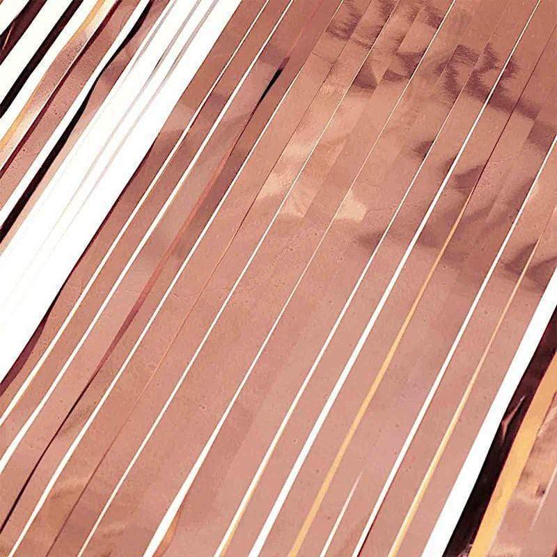 9 ft x 30" Disposable Metallic Foil Fringe Table Skirt