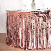 9 ft x 30" Disposable Metallic Foil Fringe Table Skirt