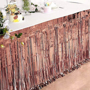 9 ft x 30" Disposable Metallic Foil Fringe Table Skirt