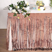 9 ft x 30" Disposable Metallic Foil Fringe Table Skirt
